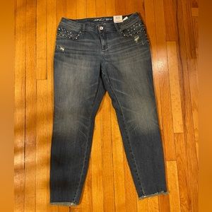 Inc Skinny Curvy starstruck wash embellished jeans